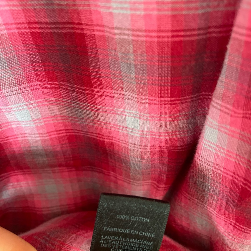 Express Women's Pink Raspberry Plaid Ruffle Top XS - Picture 7 of 7